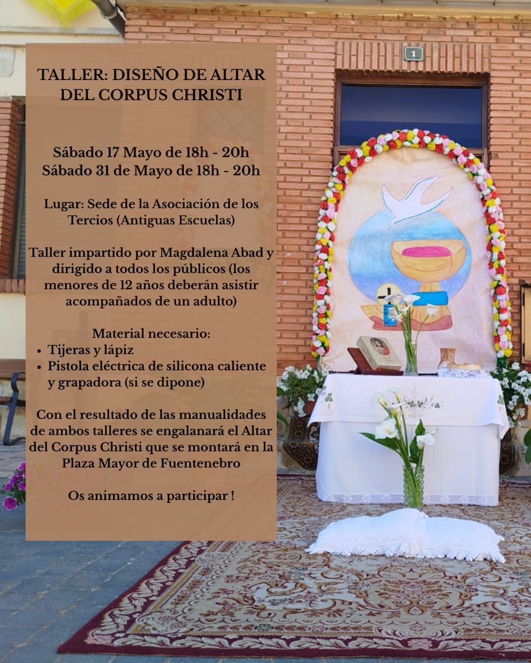 Taller: “Engalana el pueblo para el Corpus Cristi”