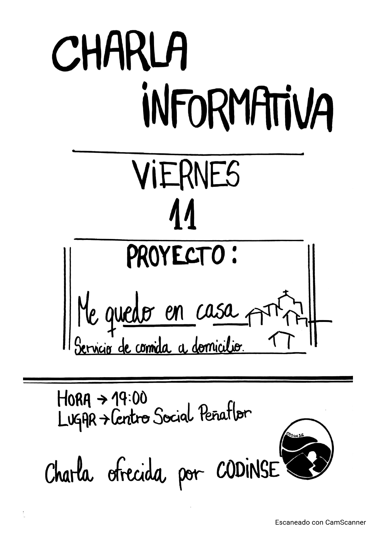 Charla informativa sobre el servicio de comida a domicilio " Me quedo en casa" 